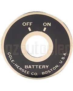Cole Hersee Battery Master Switch Off/On Faceplate