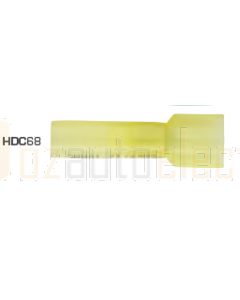 Quikcrimp HDC68 Yellow 6.3mm Male Blade Terminal - Fully Insulated Pack of 100
