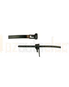 Quikcrimp L200mm Cable Ties - Black Standard Duty Releasable Nylon Ties