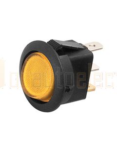 Hella Compact Off-On Rocker Switch - Amber Illuminated, 12V (4445)
