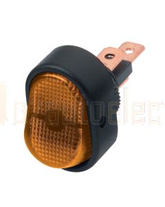 Hella Compact On-Off Rocker Switch - Amber Illuminated, 12V (4471)