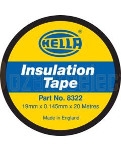 Hella PVC Electrical Insulation Tape - Black, 20m (8322)