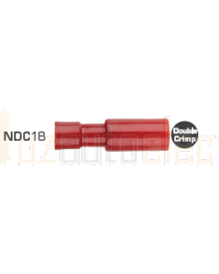 Quikcrimp NDC18 Nylon Red 4mm Bullet Terminal - Female 100 Pack