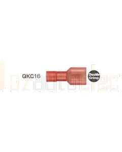 Quikcrimp 0.5 - 1.5mm2 Fully Insulated Qc Female Terminal Red Nylon Pack of 100