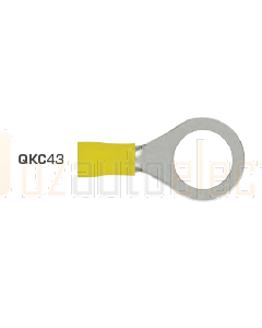 Quikcrimp QKC43 12mm Yellow Heatshrink Ring Terminal
