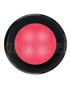 Hella Red LED Round Courtesy Lamp - Black Plastic Rim (12V)
