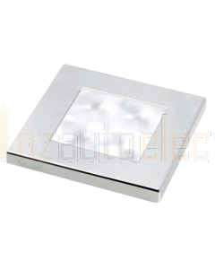 Hella White LED Square Courtesy Lamp 24V DC, Chrome Plated Rim