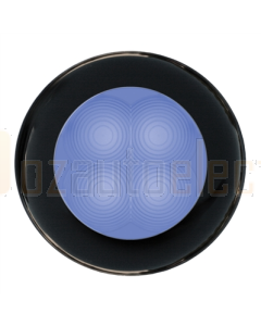 Hella Blue LED Round Courtesy Lamp - Black Plastic Rim (24V)