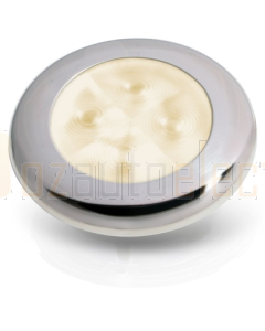 Hella 2XT980501721 Warm White LED 'Enhanced Brightness' Round Courtesy Lamp - Polished Stainless Steel Rim (24V)