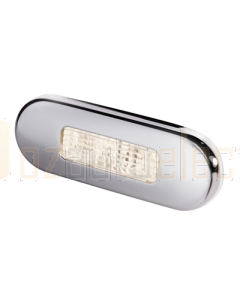 Hella 2XT959680411 Warm White LED Oblong Step Lamp (10-33V DC, Polished Stainless Steel Rim)