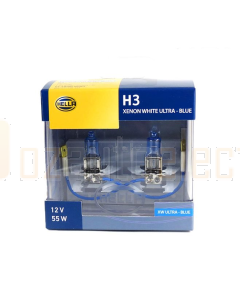 Hella H3 Headlight Set 55W 12V PK22s Xenon Blue