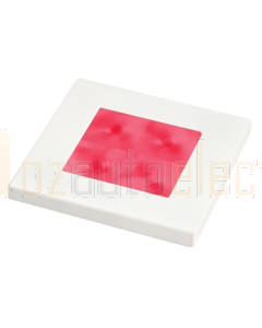 Hella Red LED Square Courtesy Lamp (24V DC, White Plastic Rim)